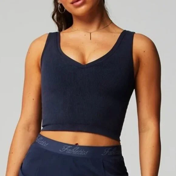 Fabletics Cloud Seamless V Neck Crop Tank XS - Picture 4 of 5